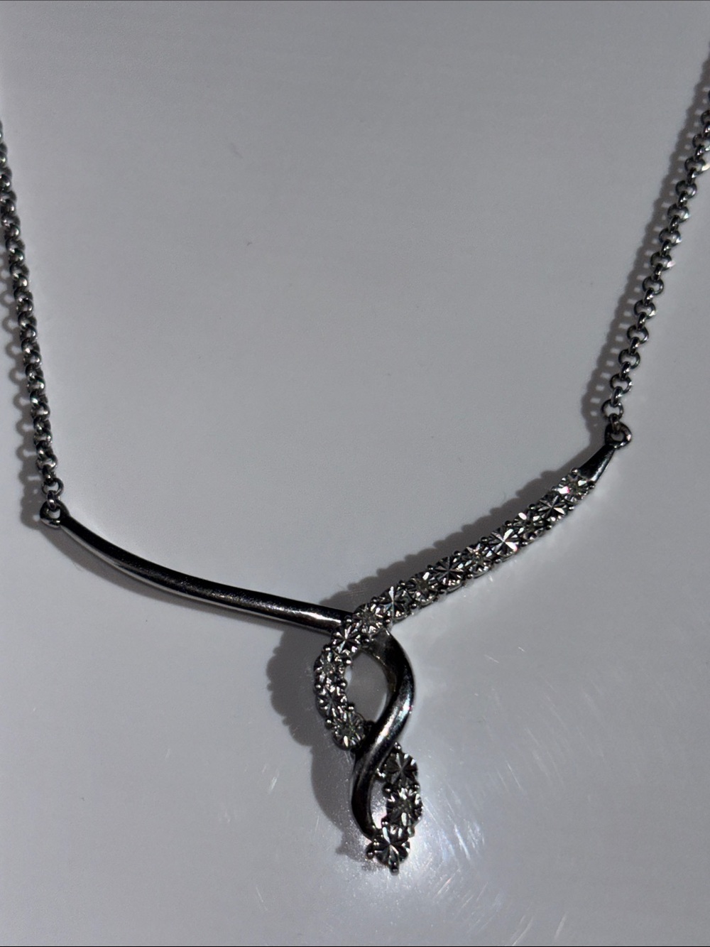 Silver necklace 925 with diamonds